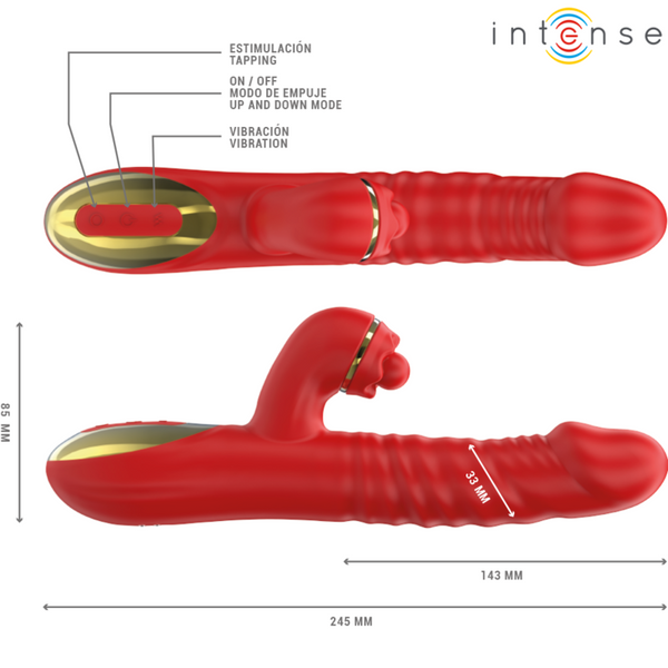 Intense thalia vibración y empuje y estimulación rojo