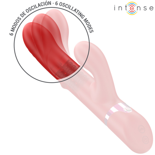 Lele vibrador multifunción rotatorio y oscilación y estimulación rojo