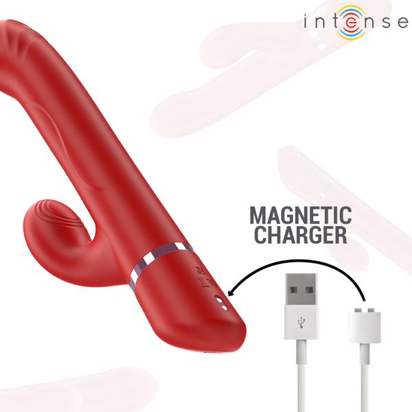 Lele vibrador multifunción rotatorio y oscilación y estimulación rojo