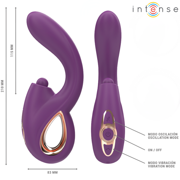 Lali vibrador Punto G multifunción estimulación y empuje y vibración morado