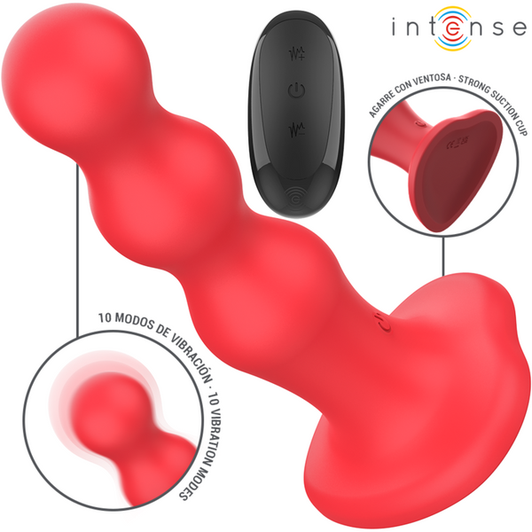 Cody vibrador con ventosa rojo control remoto