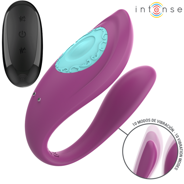 Annie estimulador y vibrador forma de u morado control remoto