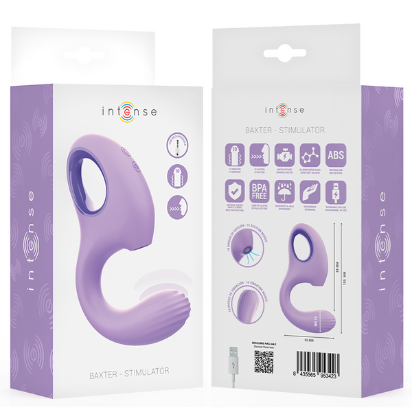 Vibrador y estimulador violeta intense baxter 2