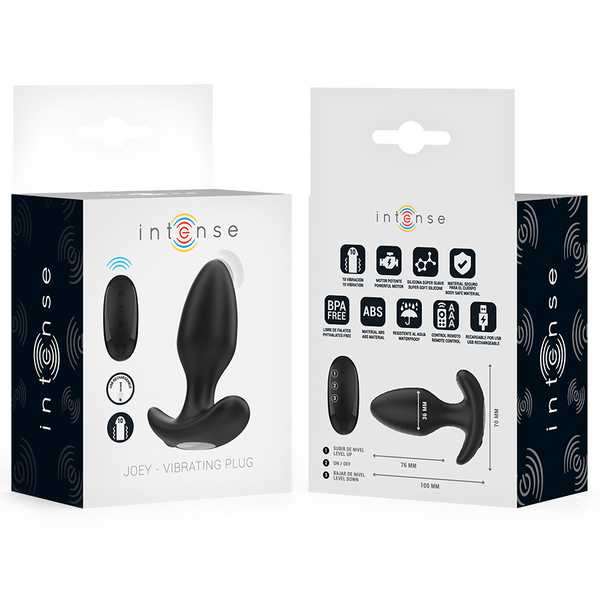 Intense joey plug anal 10 vibraciones negro control remoto