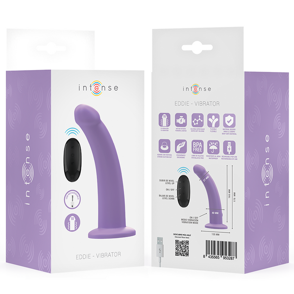 Eddie vibrador 17 5 cm 10 vibraciones morado control remoto
