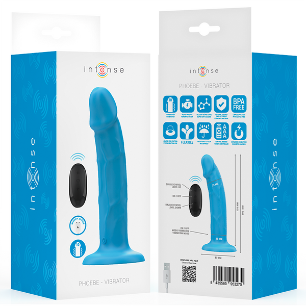 Phoebe vibrador realístico 10 vibraciones azul control remoto