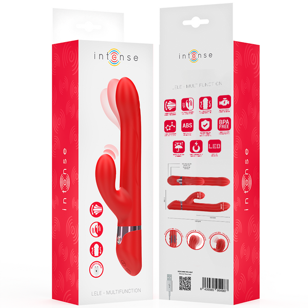 Lele vibrador multifunción rotatorio y oscilación y estimulación rojo