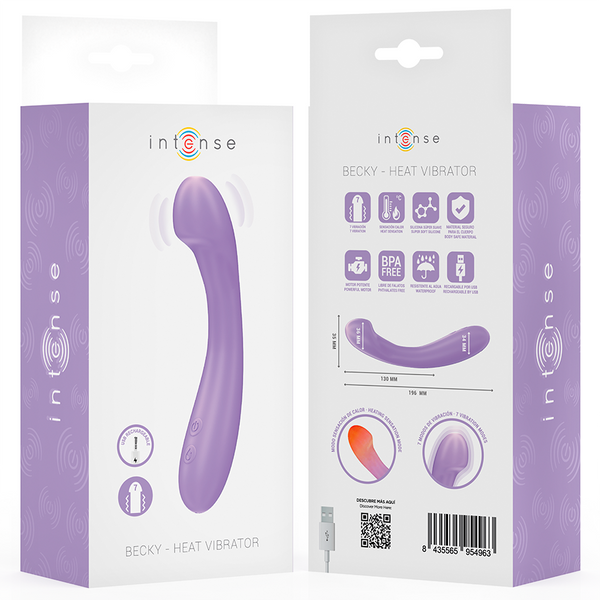 Becky vibrador 19 cm calentable 7 vibraciones morado