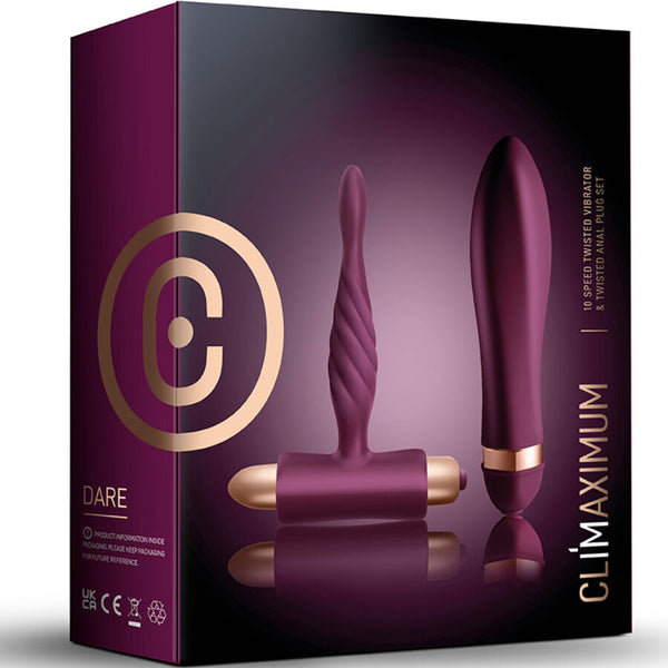 Dare kit vibrador trenzado con plug anal principiantes