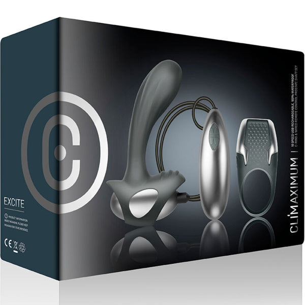 Climaximum excite kit anillo para pene con masajeador próstata con cable