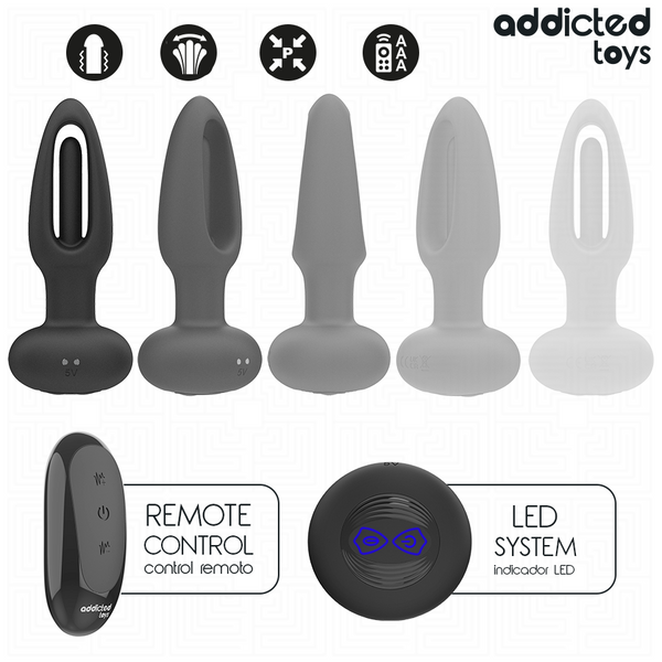 Vibradora y control remoto plug anal con lengua