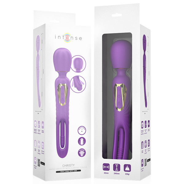 Christy vibrador wand con lengua giratoria