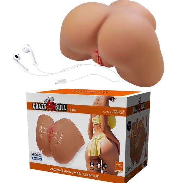 Ilana trasero femenino realista vibrador y succionador con sonido 6.8 kg
