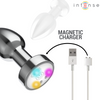 Plug anal talla m de metal vibrador con luces led multicolor y control remoto