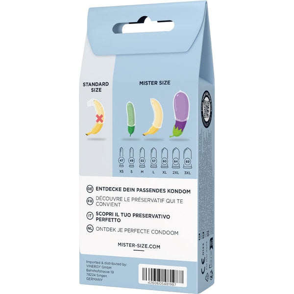 Mister test set 3 preservativos diferentes tallas con cinta métrica
