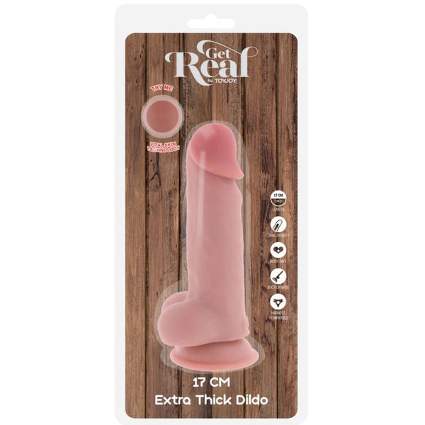 Get pene realístico deluxe con testículos extra grueso 17 cm