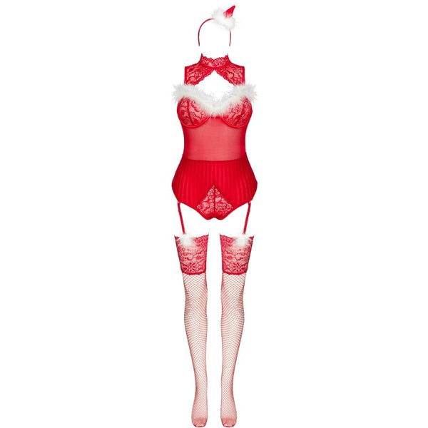 Livco limpid snowflakes lc 90604 body con medias con diadema navideña
