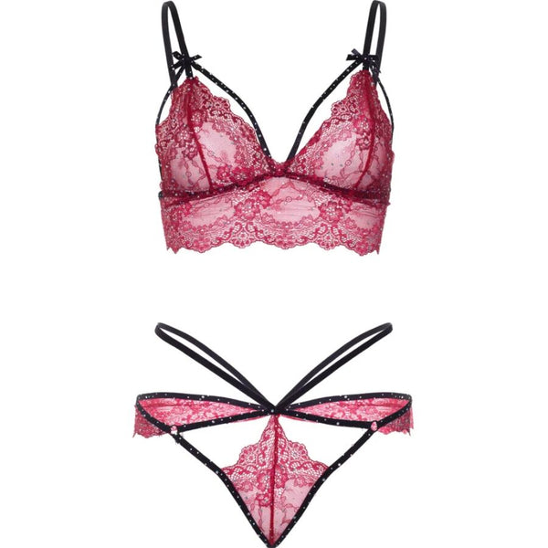 Leg 81623 set sujetador con tanga burdeos talla l