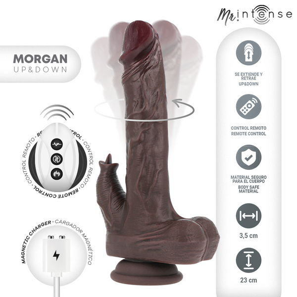 Mr. morgan realístico multifunción con vibración con movimiento arriba y abajo control remoto 23 cm o 3.5 cm