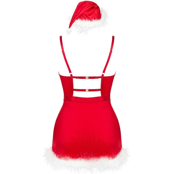 Livco agethe lc 90607 camisa con tanga con gorro navideño l xl