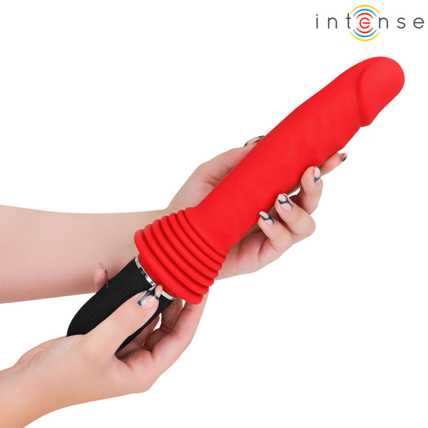 Vibrador Cynthia con movimiento de empuje, control remoto y calor