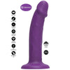Dildo realista vibrador de silicona morado 19.5 cm