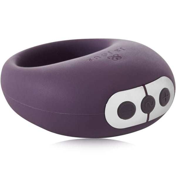Mio anillo para el pene vibrador fuerte y flexible morado