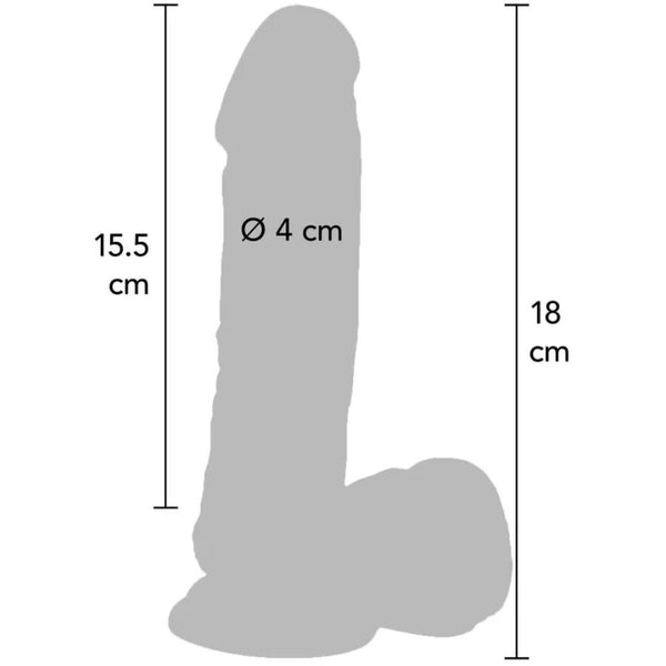 Dildo 18 cm con testículos vibrador natural