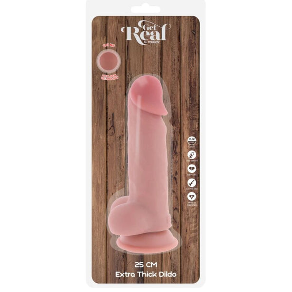 Get pene realístico deluxe con testículos extra grueso 25 cm