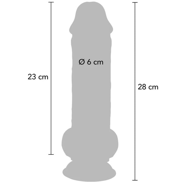 Get pene realístico deluxe con testículos extra grueso 28 cm