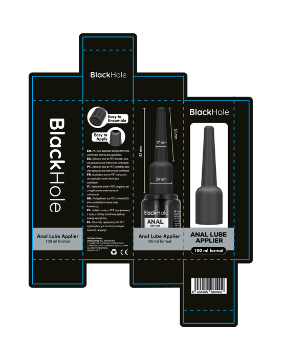 Black aplicador de lubricante anal talla l 100 ml