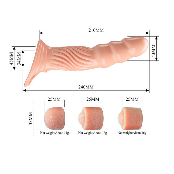 Pretty funda para pene texturizada con extensores