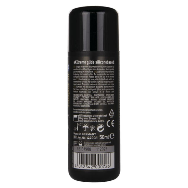 Hot exxtreme glide lubricante base silicona con aceite confort a con 50 ml