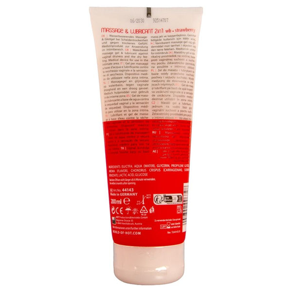 Hot massage y glide gel 2 en 1 fresa 200 ml