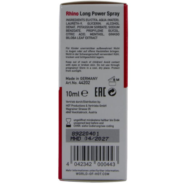 Hot rhino long power spray 10 ml