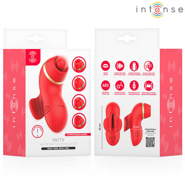 Patty estimulador con 4 cabezales succión tapping tickling y licking