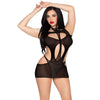 Leg 81680 mini vestido opaco y teddy halter negro talla única