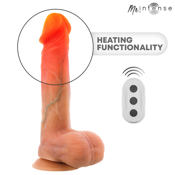 Logan dildo vibrador con efecto calor y control remoto 20 cm ø 4.1 cm
