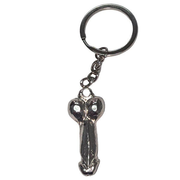 Diablo llavero metal pene plata