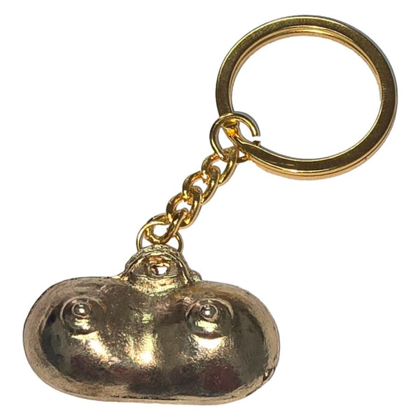 Diablo llavero metal tetas dorado