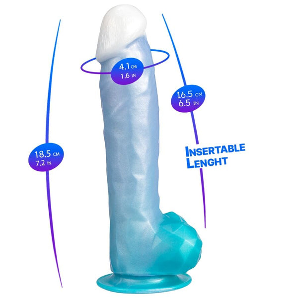 Silexd angel dildo fantasy silicona liquida termoreactivo azul celeste 20.3 cm