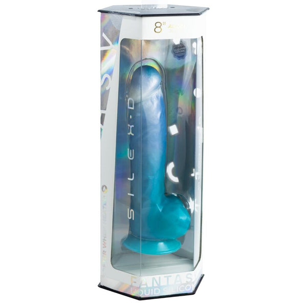 Silexd angel dildo fantasy silicona liquida termoreactivo azul celeste 20.3 cm