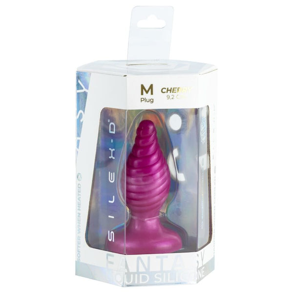 Silexd cherry plug anal fantasy silicona liquida termoreactivo rosa 9.2 cm