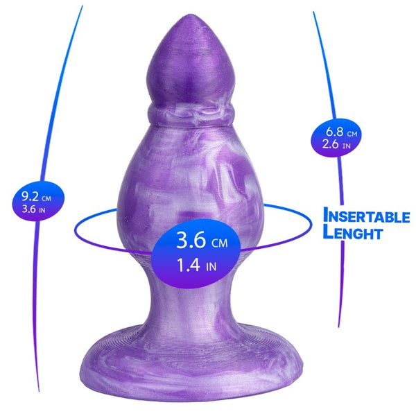 Silexd queen plug anal fantasy silicona liquida termoreactivo lila 9.2 cm