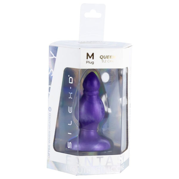 Silexd queen plug anal fantasy silicona liquida termoreactivo lila 9.2 cm