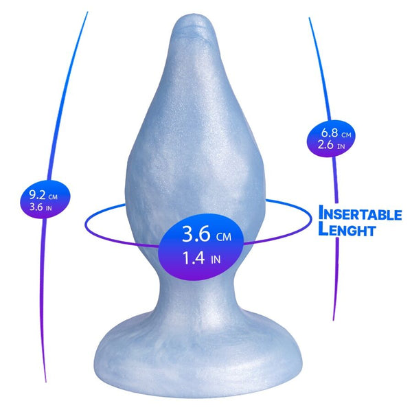 Silexd diamond plug anal fantasy silicona liquida termoreactivo azul perla 9.2 cm