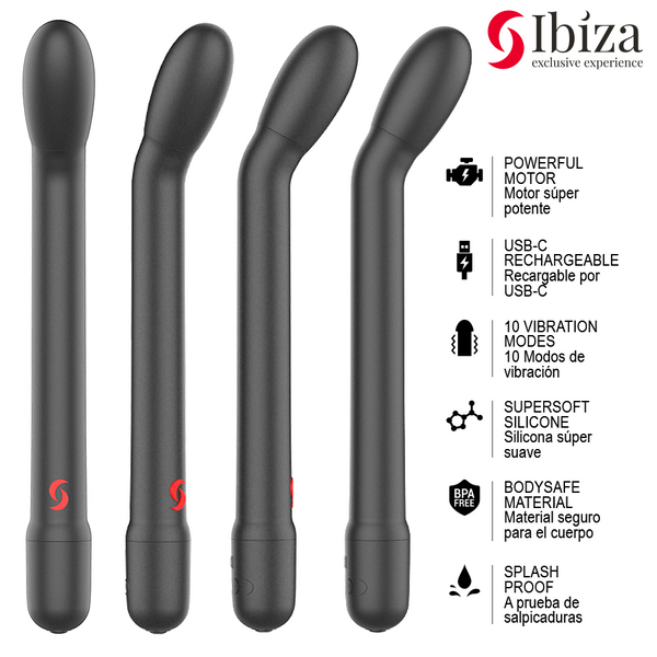 IBIZA - VIBRADOR DE PUNTO G CON VIBRACIÓN NEGRO