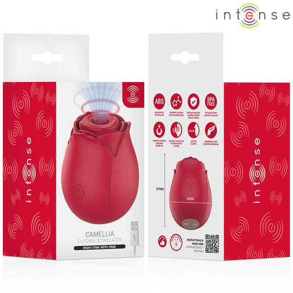 INTENSE - CAMELLIA ROSA SUCCIONADOR DE CLÍTORIS POR ONDAS BURDEOS