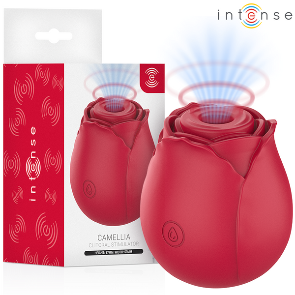 INTENSE - CAMELLIA ROSA SUCCIONADOR DE CLÍTORIS POR ONDAS BURDEOS