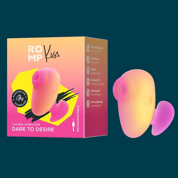 ROMP - KISS SUCCIONADOR DE CLÍTORIS VIBRADOR DE DEDO RECARGABLE